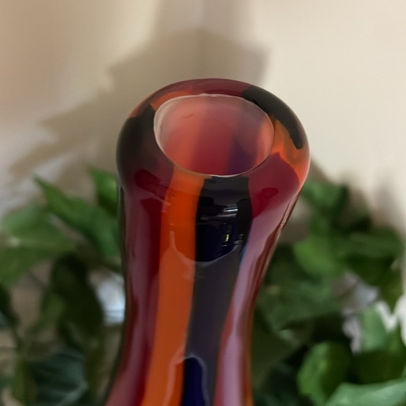 Exquisite Vintage Murano Cased Tri-Colored Striped Vase! - Picture 2 of 15